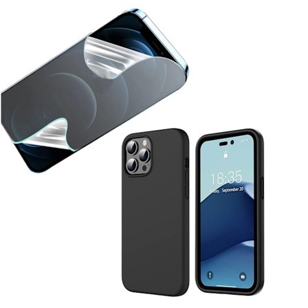 iPhone 14 Pro - Tunt Skyddsskal & Mjukt Sk rmskydd