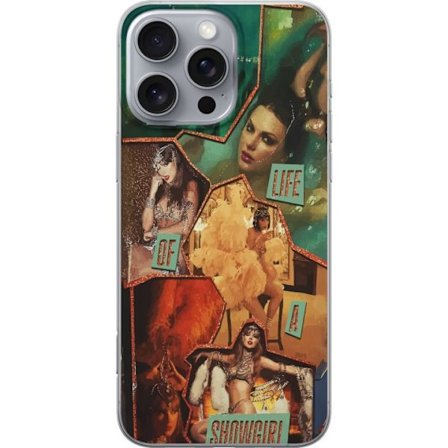 Kompatibelt Mobildeksel til Apple Apple iPhone 16 Pro Max Taylor Swift Livet som Showgirl - Gylne Showgirl med Hatt og Glamour