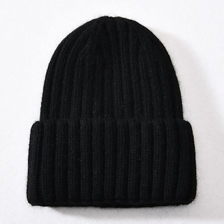 Vintermössa i siden och satin, unisex, tjock och chunky, randig, varm, mjuk, högkvalitativ kashmir, stickad mössa