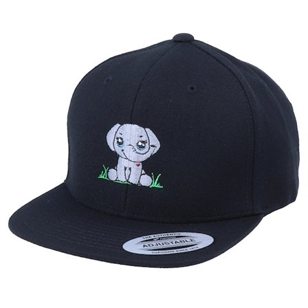 Kiddo Cap - Kids Sitting Elephant Black Snapback Snapback Black Cap - @ Hatstore