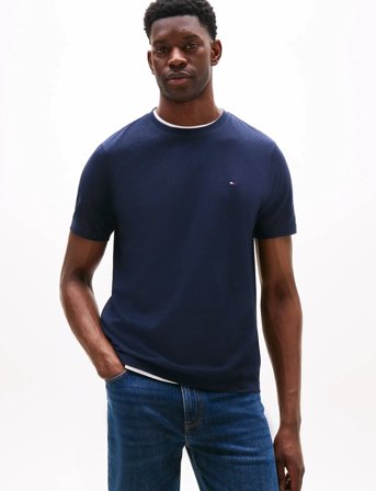 Tommy Hilfiger Essential Reg Fit Heather Tee - Navy - S