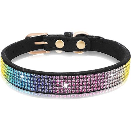Fargerikt Rhinestone Hundehalsbånd, Bling Hundehalsbånd, Glitrende Krystall Kjæledyrhalsbånd
