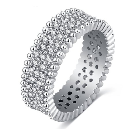 18K VIT Guldfyllda gulddoublé Ring CZ Förlovning