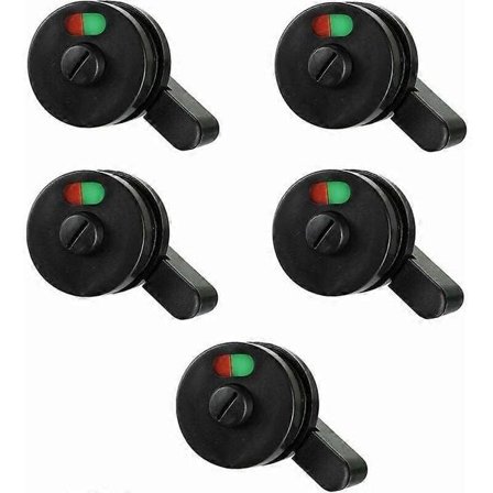 Dør Lås med Indikator til Toilet Dør Privatliv Indikator Toilet Dørlås til Badeværelse Toilet Offentlig Toilet Dør, 5 stk. Sort