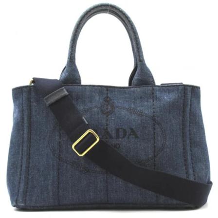 Prada Vintage Pre-owned Denim hndtasker Blå, Dame Vintage Tasker, Størrelse: ONE Size