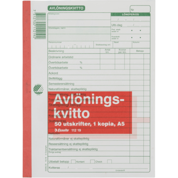 Blankett Avløninngskv. A5 2x50