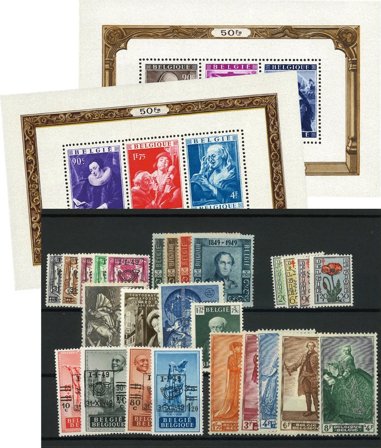 Belgien - Komplet årgang 1949 - Postfrisk