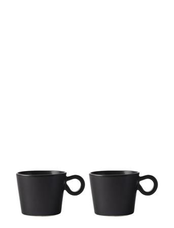 Daria Cup 22 Cl St Ware 2-Pack Home Tableware Cups & Mugs Svart PotteryJo