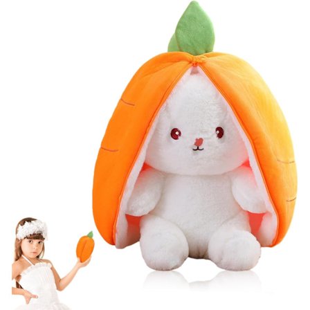 Kaninplyschleksak Plyschkanin Jordgubbar, 18 cm, Plyschleksak Kanin, Kanindocka, Kaninplysch, Mjuk Plyschkaninleksak, Gosedjur, Present till Barn