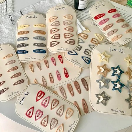 10pairs Colorful Star Hair Clips for Baby Girls Glitter Metal Snap BB Clip Hairpin Headwear Infant Kids Hairclip Accessories