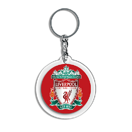 (Liverpool) Nøkkelring med fotballklubblogo, akryl rund nøkkelringanheng