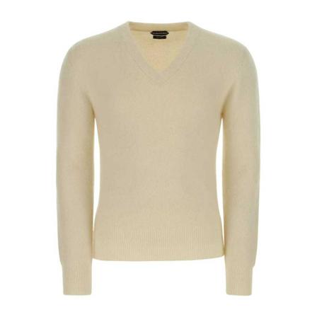 Tom Ford, V-neck Knitwear Beige, Heren, Maat:M