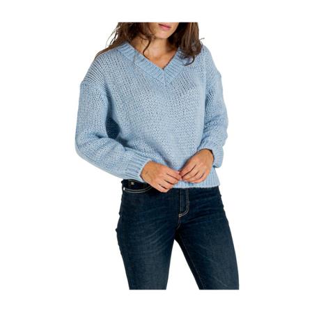 Roberto Collina, V-neck Knitwear Blauw, Dames, Maat:M