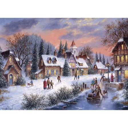 1000 bitar Snöig vinternatt 70 x 50 cm pussel för vuxna pedagogisk spelutmaning leksak 1000 bitar pussel för vuxna barn