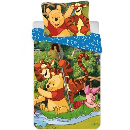 Disney Nalle Puh Rafting Barnsängset 90×140 cm, 40×55 cm - Perfekt för Äventyr i Sömnen!