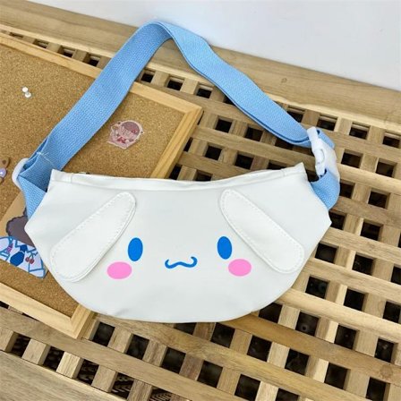 Sanrio Cinnamoroll Melody Kuromi Dame Crossbody Hobos Brysttaske Y2K Sød Tegneserie Halvmåne Taske Mode Crossbody Taske~05614