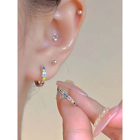 Huggie Hoop Øreringe, Søde Tiny Drop Ball Hoop Øreringe