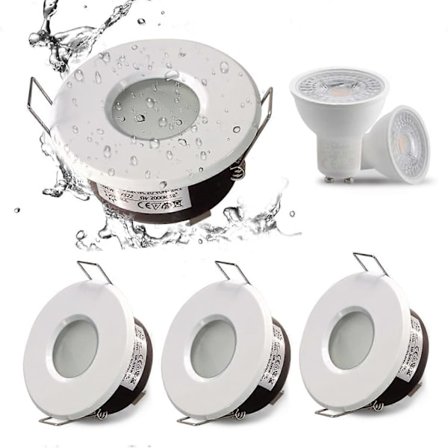 IP65 vattentät LED infälld spotlight, GU10 sockelkonfiguration, lämplig för badrums- och köksspotlights (glödlampa ingår ej) Vit Downlight cu