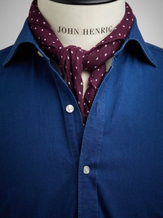 John Henric Men's Burgunderrote Gepunktete Bandana Size Onesize