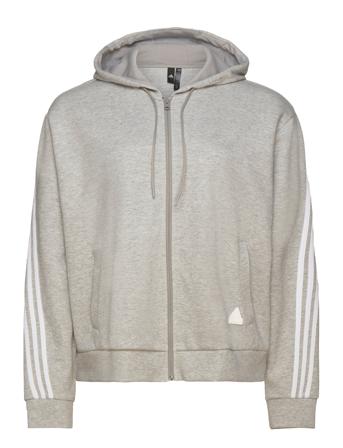 Future Icons 3-Stripes Full-Zip Hoodie Hettegenser Genser Grå Adidas Sportswear*Betinget Tilbud