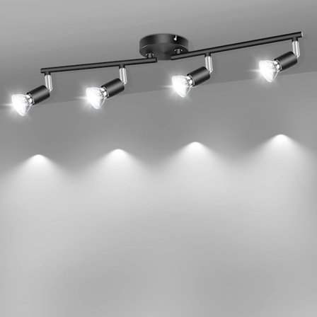 Moderne spotlightskinne, forsænket roterbart lyshode med kromfinish for kjøkken og stue, energibesparende moderne design