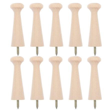 10 stk. Skrue i Shaker Knager Træknager til Ophængning Vægknager Trækrog Knagerække