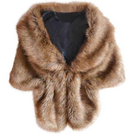 Elegant brudekjole i imitert pels, sjal, stola, omslag, sjal