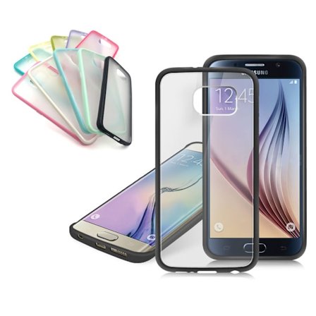 Frostat Transparent skal med färgad ram Samsung S6