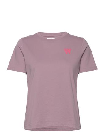 Mia Aa Puff T-Shirt Gots T-shirt Top Lilla Double A By Wood Wood