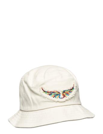 Bob Wings Patch Accessories Headwear Bucket Hats Hvit Zadig & Voltaire*Betinget Tilbud