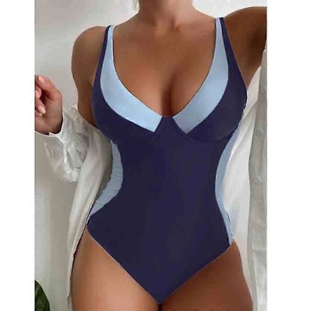 Dame Badetøj Farveblok Hel Badedragt Strand Badedragt Bikini Monokini