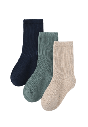 Å KIDS Ribbade strumpor, 3-pack Strumpor Grön 30/33