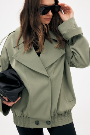 NA-KD Bomber-Trenchcoat - Trenchcoats - Grün - EU 32