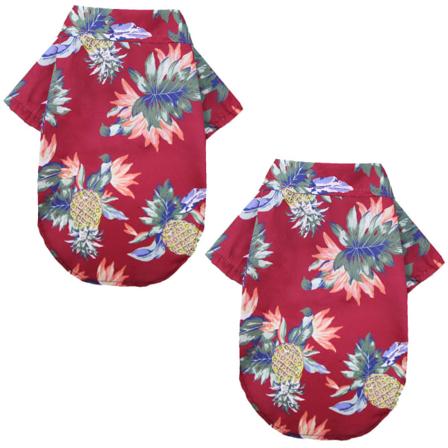 2 stk. Små og mellomstore hunder strand ananas skjorte Hawaiian kjæledyr hunder
