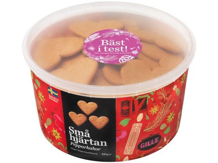 GILLE Pepparkakor Små Hjärtan 425g - Lyreco - Kök och servering - Ätbart - Kakor och bröd