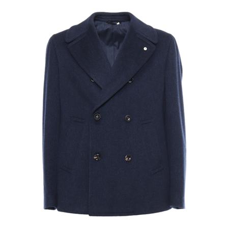 Lubiam, Double-Breasted Coats Blauw, Heren, Maat:XL