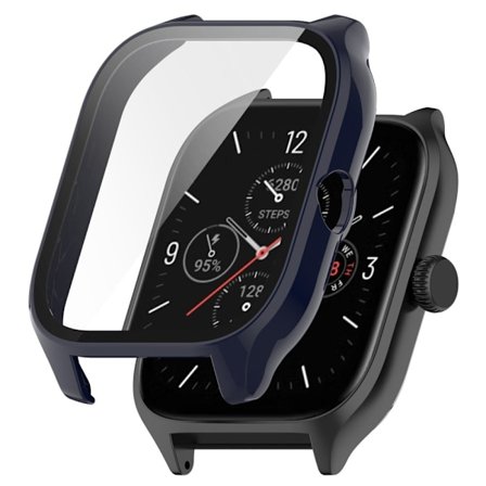 Amazfit GTS 4 cover with tempered glass screen protector - Ink Blue