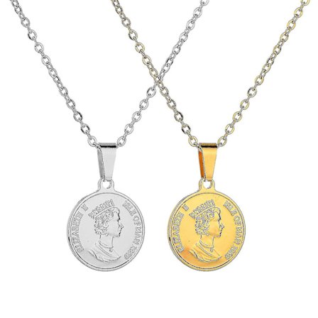 2st Queen Elizabeth Ii Porträtt Mynthänge Mode Mynthänge Halsband För Kvinnor Födelsedagspresenter