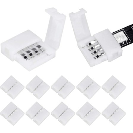 10-pack 4-stifts RGB LED-remsanslutningar 10 mm trådlösa gaplösa lödda