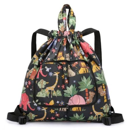 Dragsko Vandtæt Foldbar Rygsæk Snørepose til Udendørs Sport Fitnesscenter Strand Svømning Rejse Dyreprint