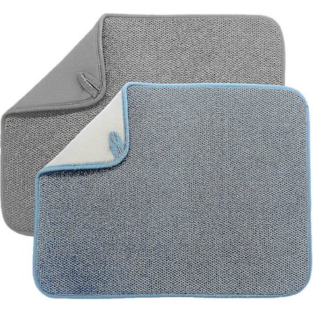 2 Pak Mikrofiber Opvaskestativ, Stor Absorberende Køkken Tørrepude, Tallerkener