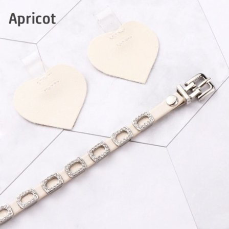 1 par PU-läderskoremmar Håller lösa klackband APRIKOS Apricot