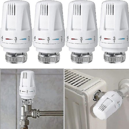 4x termostaattinen patteriventtiilin termostaattinen päälämmityspatteriventtiili M30 X 1.5