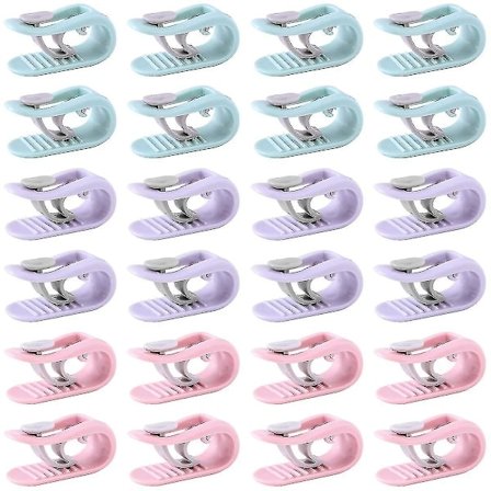 Täcke Clips, 24 Stycken Halkfria Täcke Clips Filt Hållare Täcke Clips Utan Nål Säker För Täcke Hållare Lakan Gardin