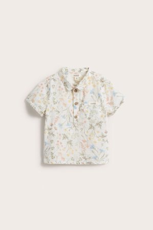 Newbie | Kortermet skjorte med blomstermønster baby | Offwhite