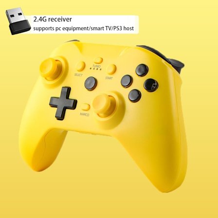 Keltainen vastaanottimella - BLUEKAKA langaton ohjain Nintendo Switchille, yhteensopiva Switch Pro OLED/Lite/Steam/Android/iOS-pelikonsolin kanssa, 6-