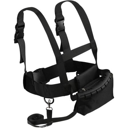 Barneseler for ski og snowboard - Svart, skisele med avtakbart tau og veske