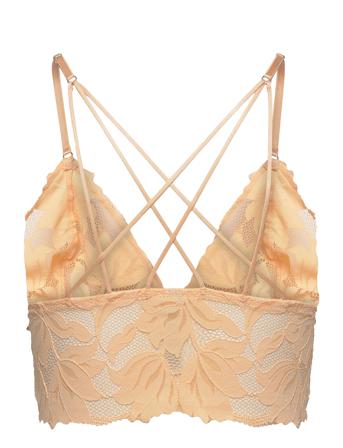 Bra Flora Lace Bralette Lingerie Bras & Tops Soft Bras Triangle Bras Orange Lindex