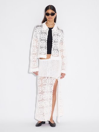 Holzweiler Rosie Crochet Skirt - White - Women's - Medium