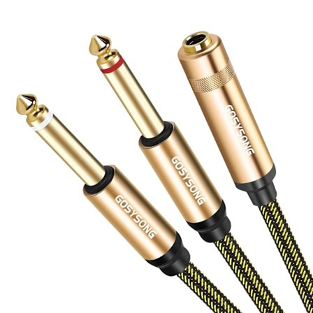 2025 Senaste Modell 1/4 tum Splitterkabel, 1/4" tum Stereo Hona till Dubbel 1/4" TS Mono Hane Splitter, 1/4 tum splitter - 50cm/1.5ft Multic